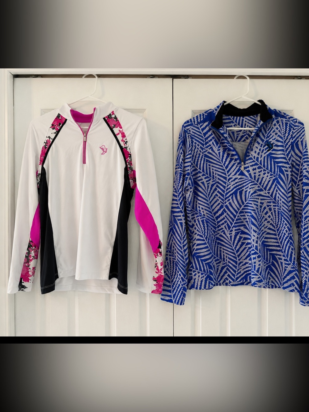 LOT OF 2 Tail Activewear 1/4 Zip Golf Tennis Sun Shirts Medium Pink Blue